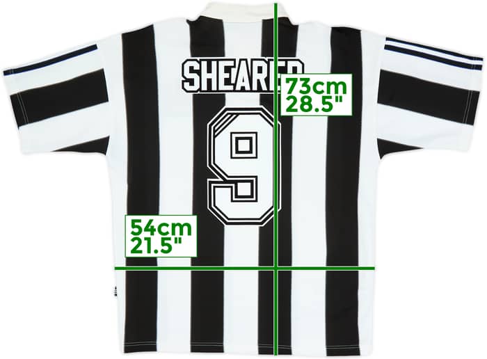 1995-97 Newcastle Home Shirt Shearer #9 - 8/10 - (L)