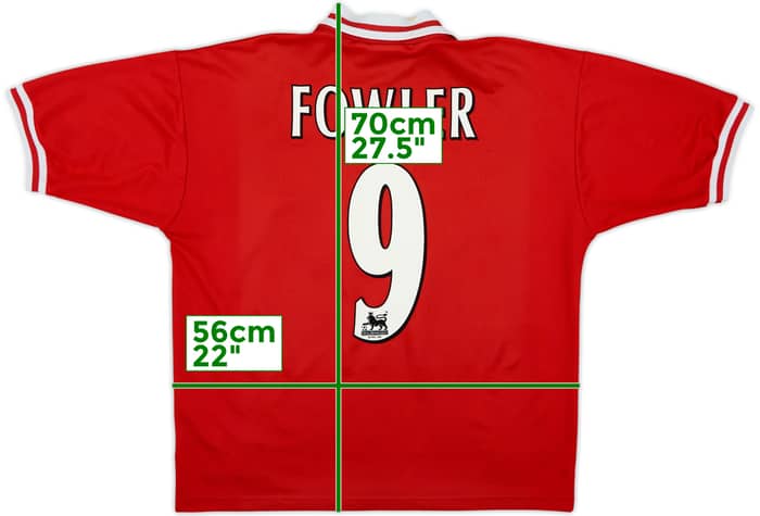 1996-98 Liverpool Home Shirt Fowler #9 - 6/10 - (L)