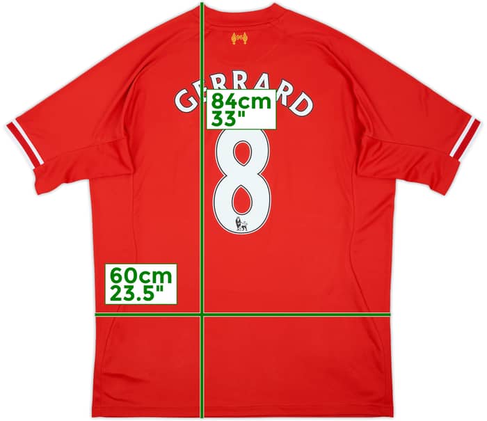 2013-14 Liverpool Home Shirt Gerrard #8 - 7/10 - (XXL)