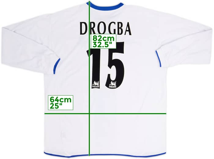 2003-05 Chelsea Away L/S Shirt Drogba #15 - 8/10 - (XXL)