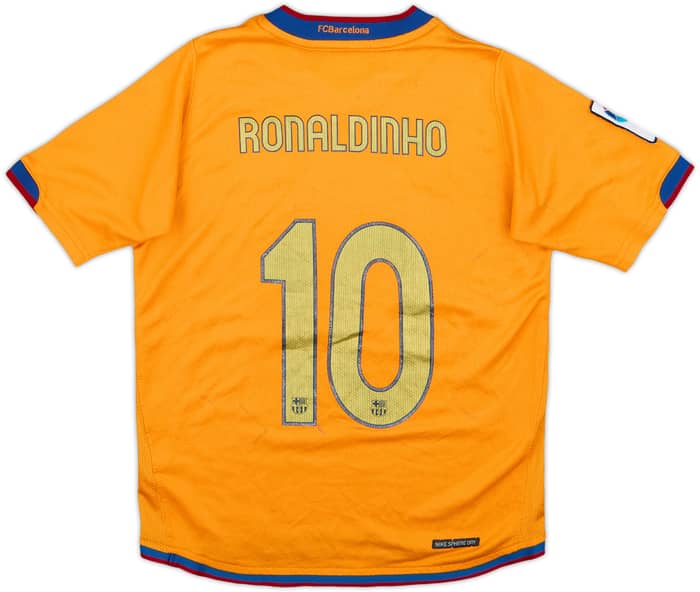 2006-08 Barcelona Away Shirt Ronaldinho #10 - 4/10 - (S.Boys)