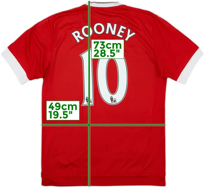 2015-16 Manchester United Camiseta Local Rooney #10 - 5/10 - (M)