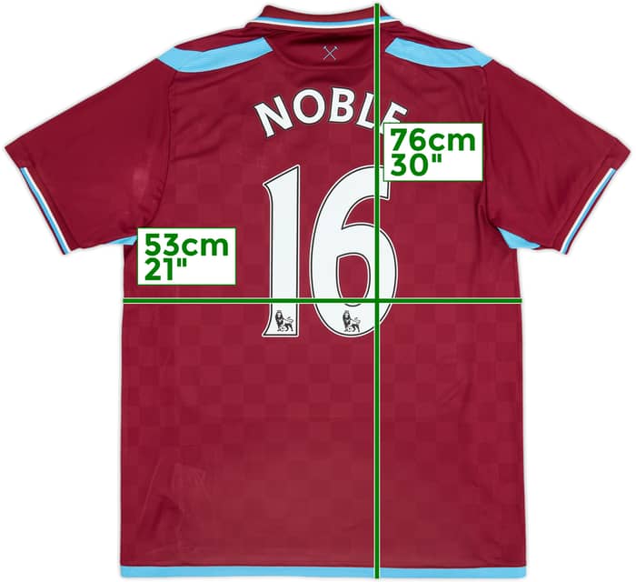 2009-10 West Ham Home Shirt Noble #16 - 8/10 - (M)