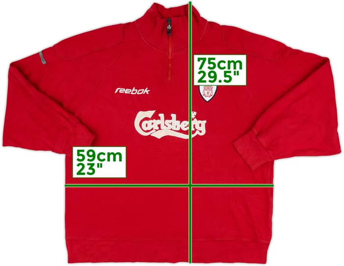 2001-02 Liverpool Reebok 1/4 Zip Drill Top - 7/10 - (M)