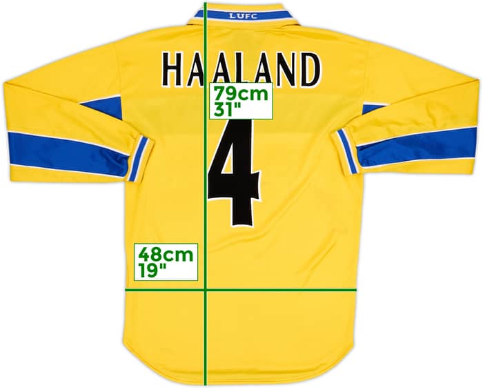 1999-00 Leeds United Third L/S Shirt Haaland #4 - 6/10 - (S)