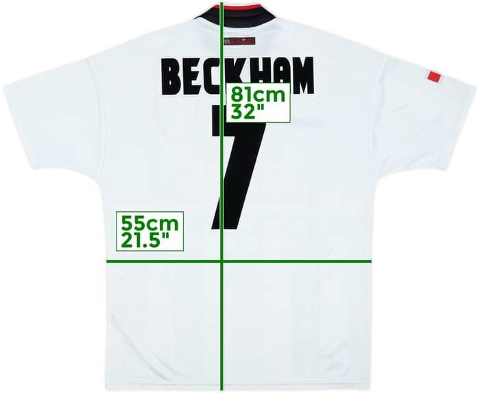 1997-99 Manchester United Away Shirt Beckham #7 - 7/10 - (L)
