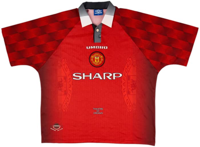 1996-98 Manchester United Home Shirt Cantona #7 - 8/10 - (XXL)