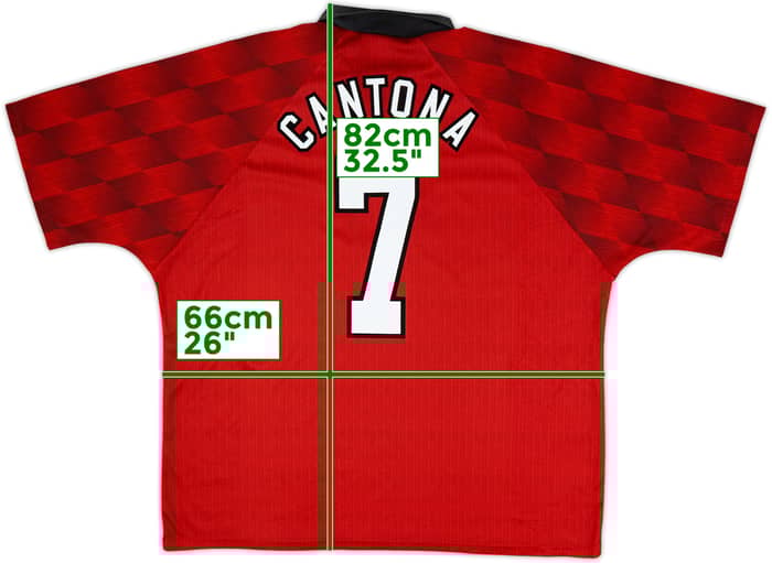 1996-98 Manchester United Home Shirt Cantona #7 - 8/10 - (XXL)