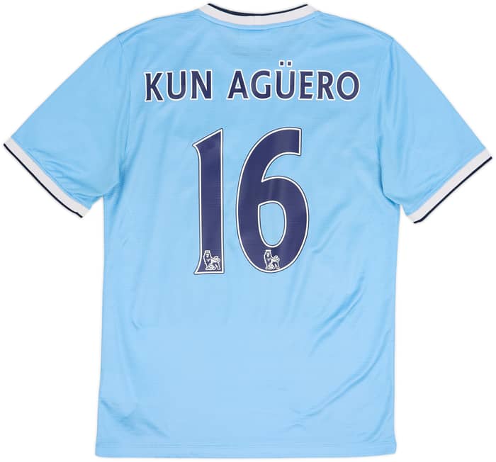 2013-14 Manchester City Home Shirt Kun Aguero #16 - 7/10 - (S)