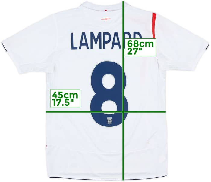 2005-07 England Home Shirt Lampard #8 - 6/10 - (XL.Boys)