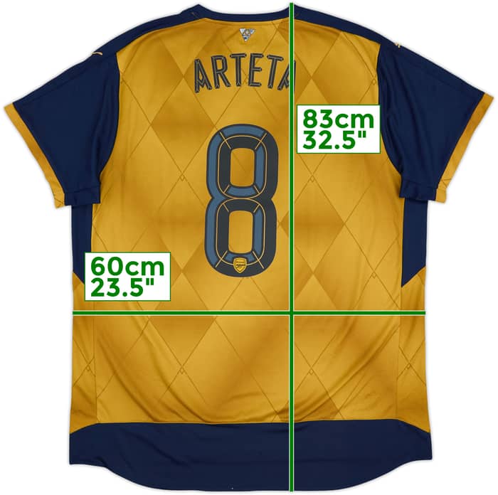 2015-16 Arsenal Away Shirt Arteta #8 - 6/10 - (XXL)
