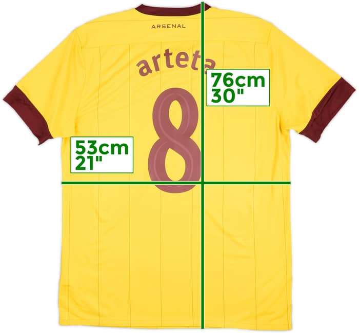 2010-13 Arsenal Away Shirt Arteta #8 - 8/10 - (L)