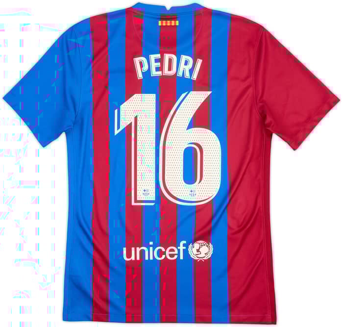 2021-22 Barcelona Home Shirt Pedri #16 - 10/10 - (S)