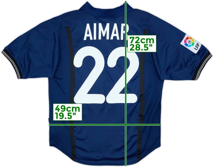 2000-01 Valencia Away Shirt Aimar #22 - 8/10 - (S)
