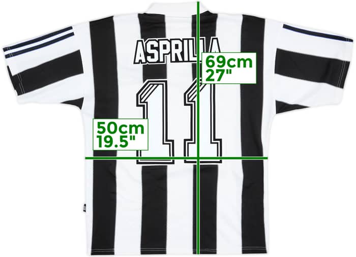 1995-97 Newcastle Home Shirt Asprilla #11 - 9/10 - (M)