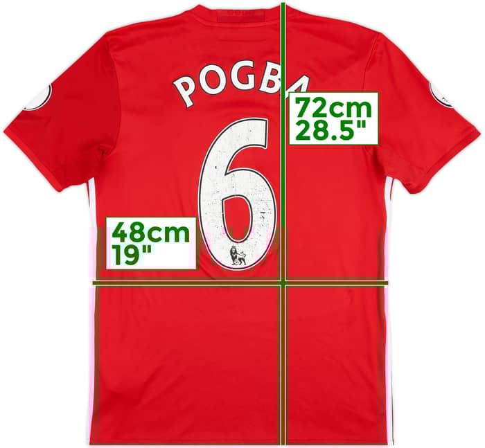 2016-17 Manchester United Home Shirt Pogba #6 - 5/10 - (M)