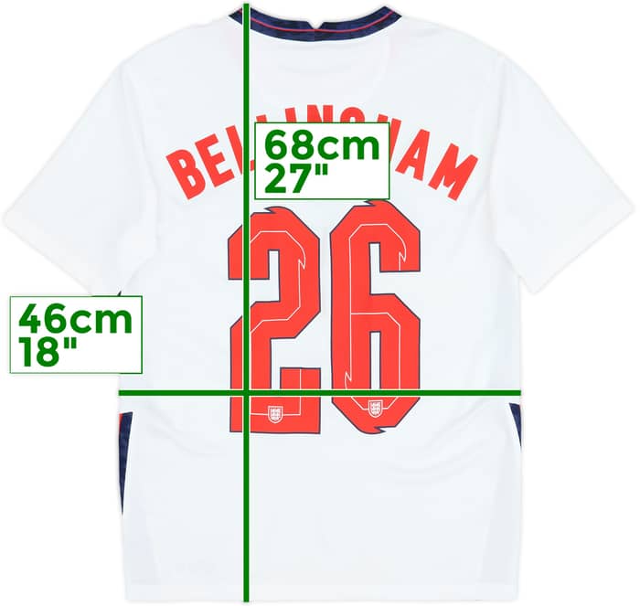 2020-22 England Home Shirt Bellingham #26 - 9/10 - (XS)