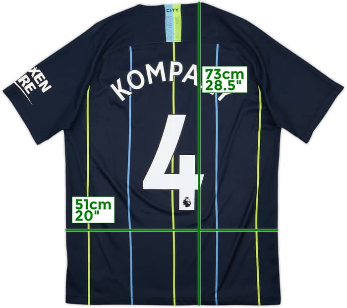 2018-19 Manchester City Away Shirt Kompany #4 - 7/10 - (M)