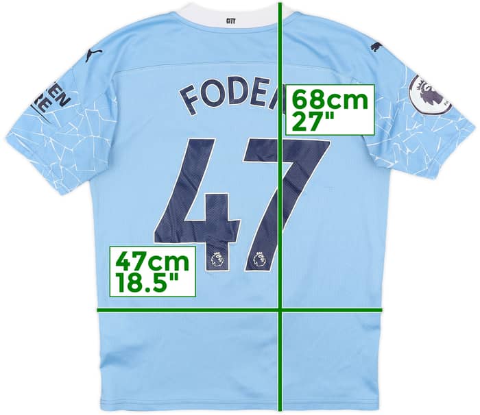 2020-21 Manchester City Home Shirt Foden #47 - 6/10 - (S)