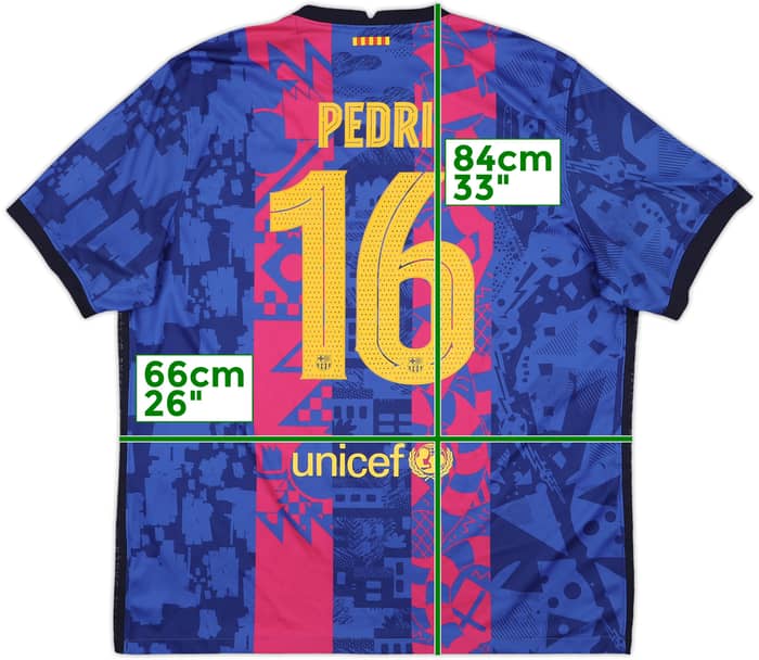 2021-22 Barcelona Third Shirt Pedri #16 - 8/10 - (XXL)