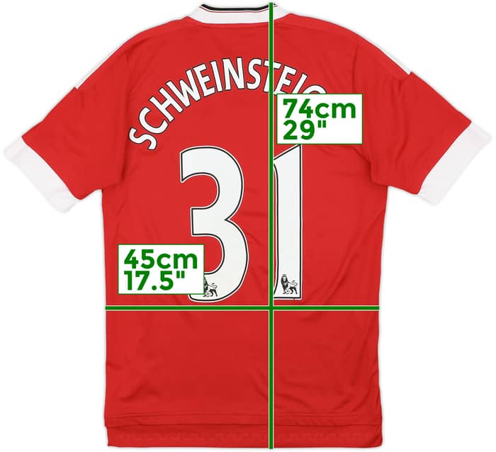2015-16 Manchester United Home Shirt Schweinsteiger #31 - 6/10 - (S)