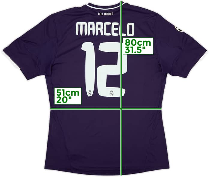 Camiseta de la tercera equipación CL del Real Madrid 2010-11 Marcelo #12 - 5/10 - (L)
