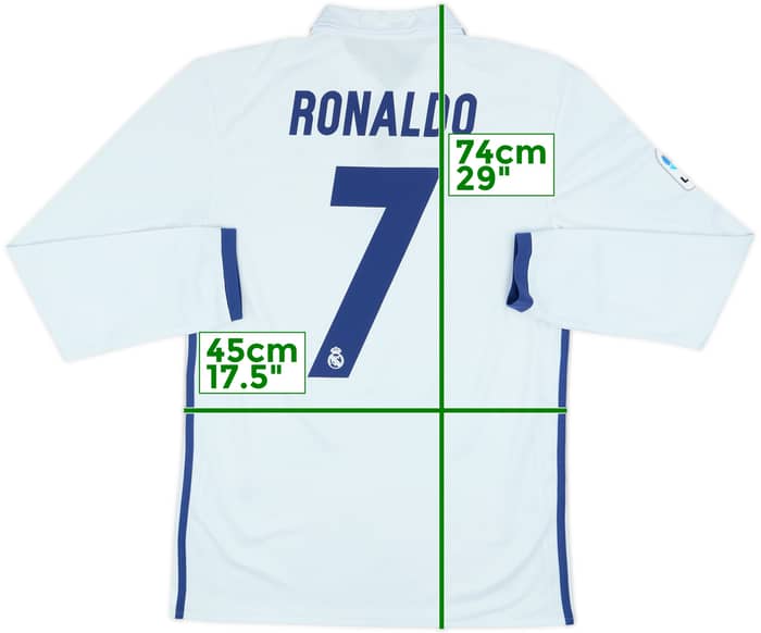 2016-17 Real Madrid Home L/S Shirt Ronaldo #7 - 6/10 - (S)