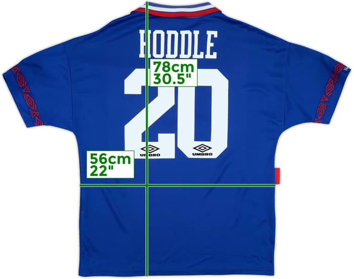 1994-95 Chelsea Home Shirt Hoddle #20 - 7/10 - (L)