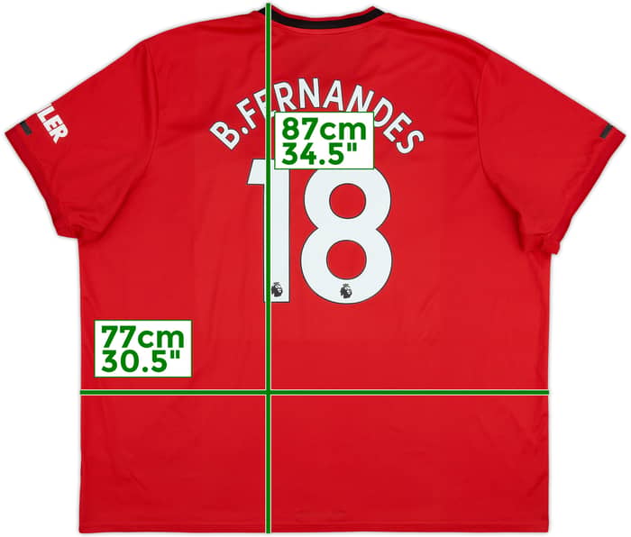 2019-20 Manchester United Home Shirt B.Fernandes #18 - 8/10 - (4XL)