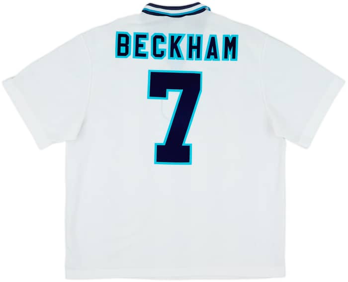 1995-97 England Home Shirt Beckham #7 - 8/10 - (XXL)