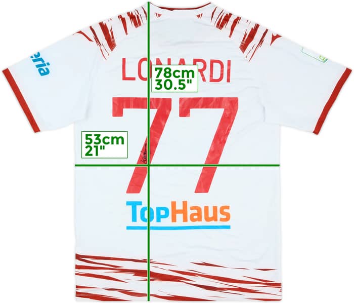 2023-24 Sudtirol Match Issue Signed Home Shirt Lonardi #77