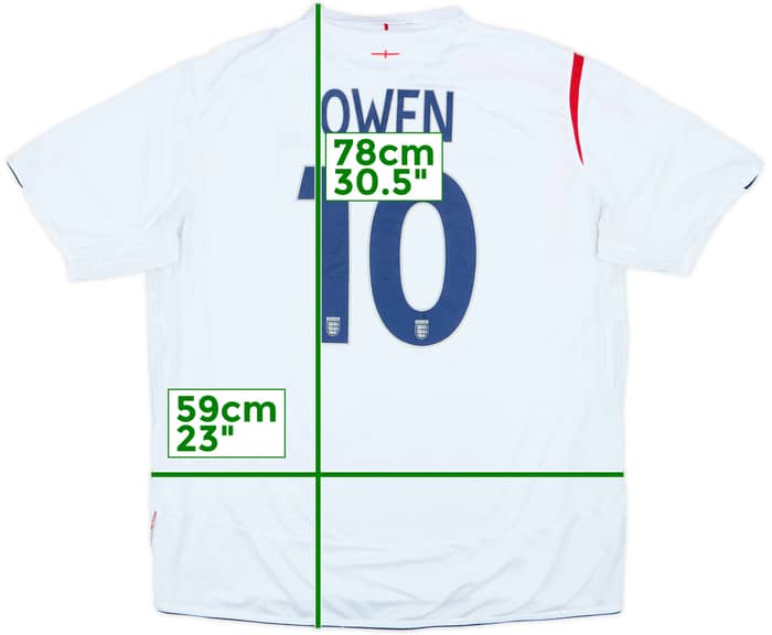 Camiseta de local de England 2005-07 Owen #10 - 6/10 - (XXL)