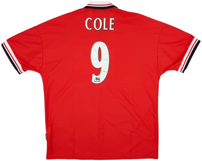 1998-00 Manchester United Home Shirt Cole #9 - 5/10 - (XL)