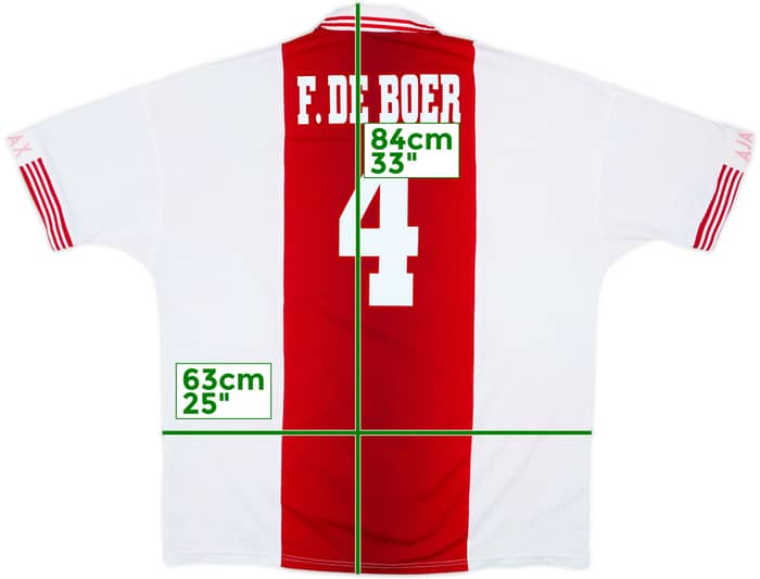 1997-98 Ajax Home Shirt F. De Boer #4 - 7/10 - (XXL)