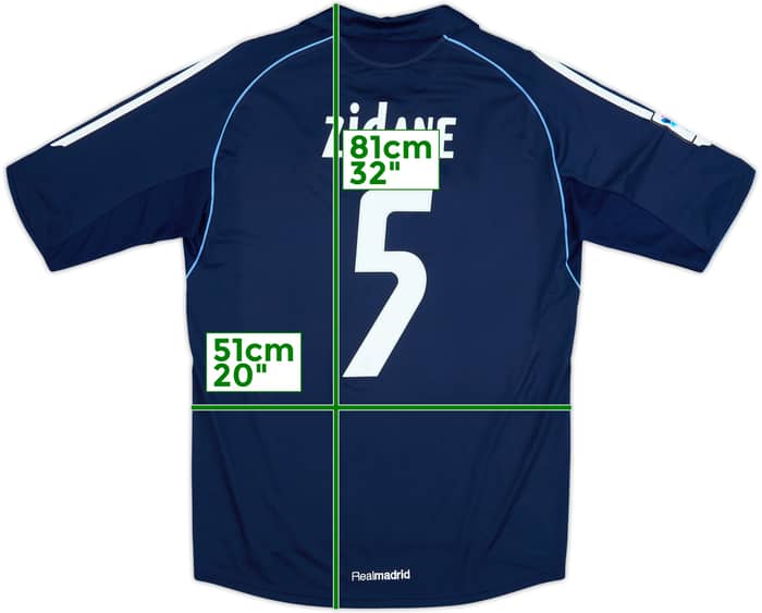 2005-06 Real Madrid Away Shirt Zidane #5 - 8/10 - (M)
