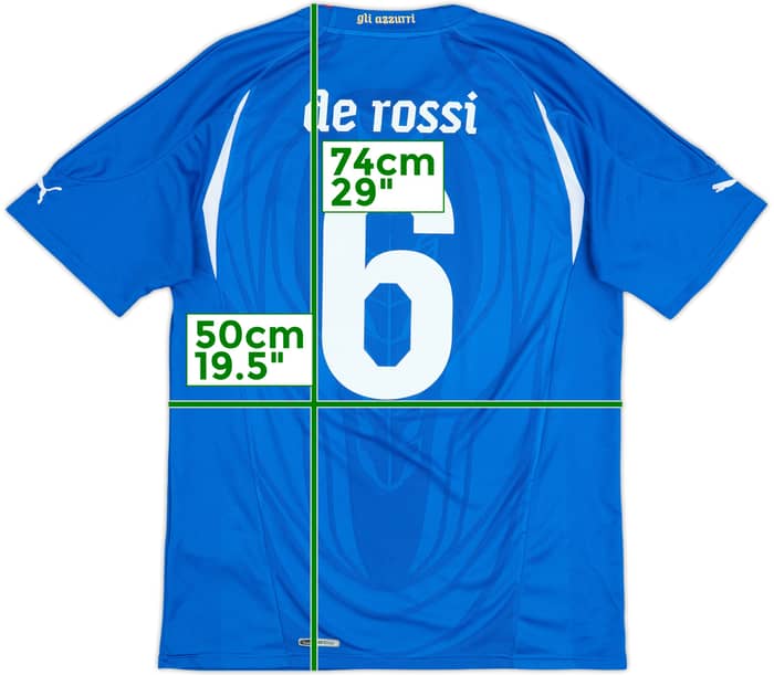 2010-12 Italy Home Shirt De Rossi #6 - 7/10 - (L)