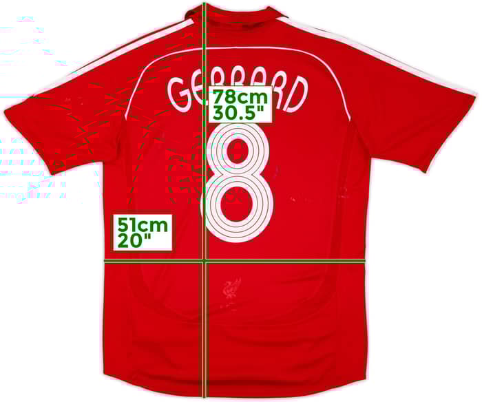 2006-08 Liverpool Home Shirt Gerrard #8 - 5/10 - (M)