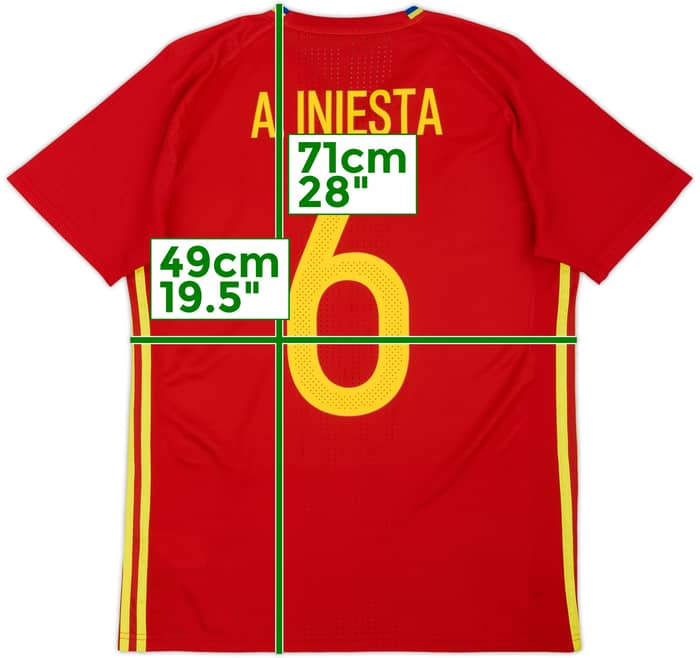 2015-16 Spain adizero Training Shirt Iniesta #6 - 7/10 - (M)