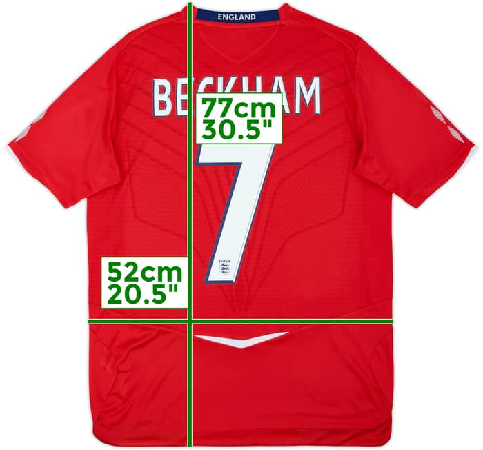 2008-10 England Away Shirt Beckham #7 - 6/10 - (M)