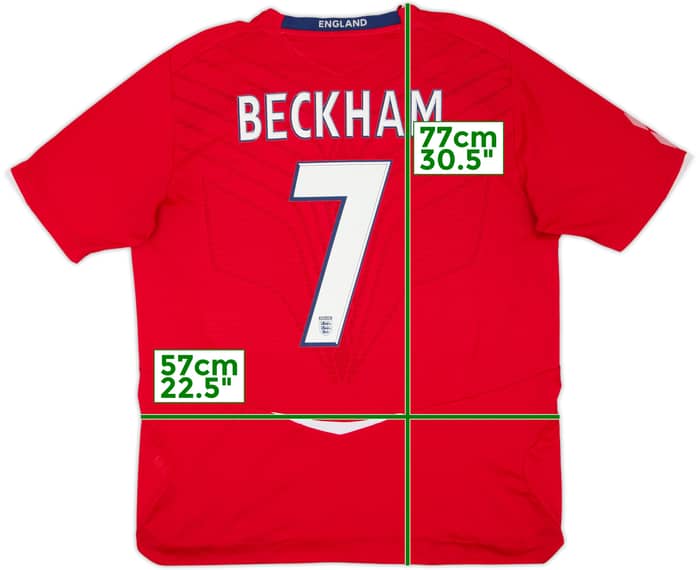 2008-10 England Away Shirt Beckham #7 - 6/10 - (XL)