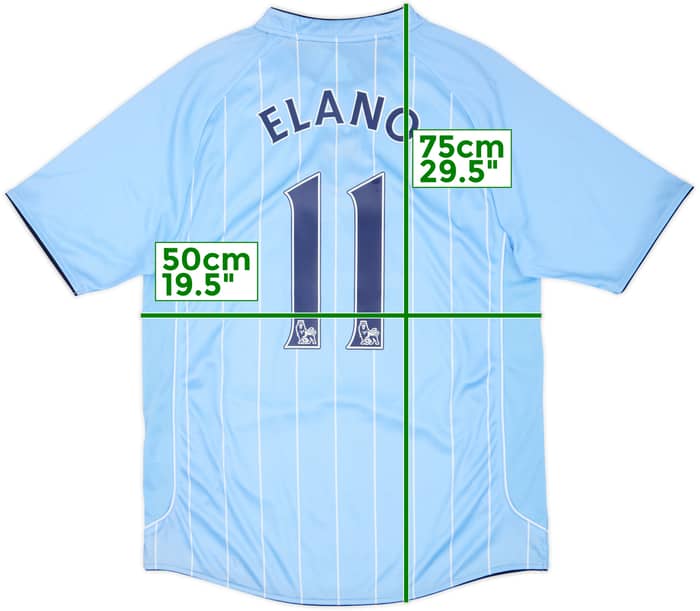 2007-08 Manchester City Home Shirt Elano #11 (L)