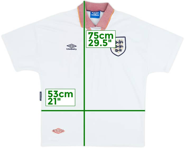 1993-95 England Home Shirt - 4/10 - (L)