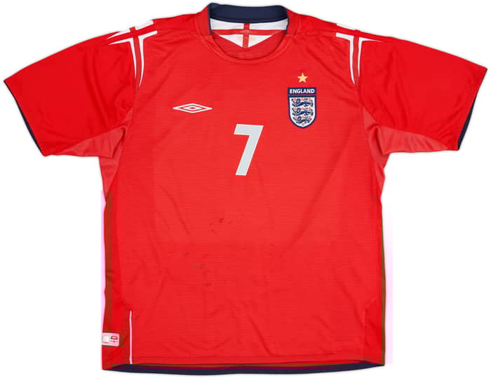 2004-06 England Away Shirt Beckham #7 - 5/10 - (XL)