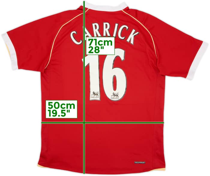 2006-07 Manchester United Home Shirt Carrick #16 - 7/10 - (M)