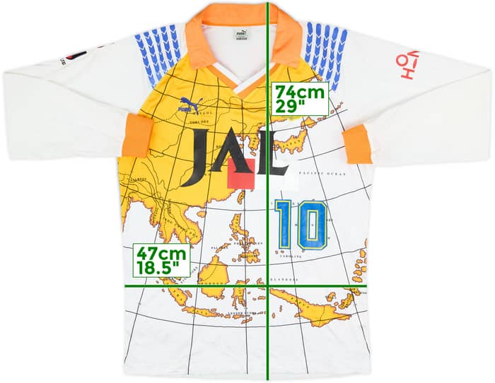 1992 Shimizu S-Pulse Away L/S Shirt #10 - 8/10 - (M)