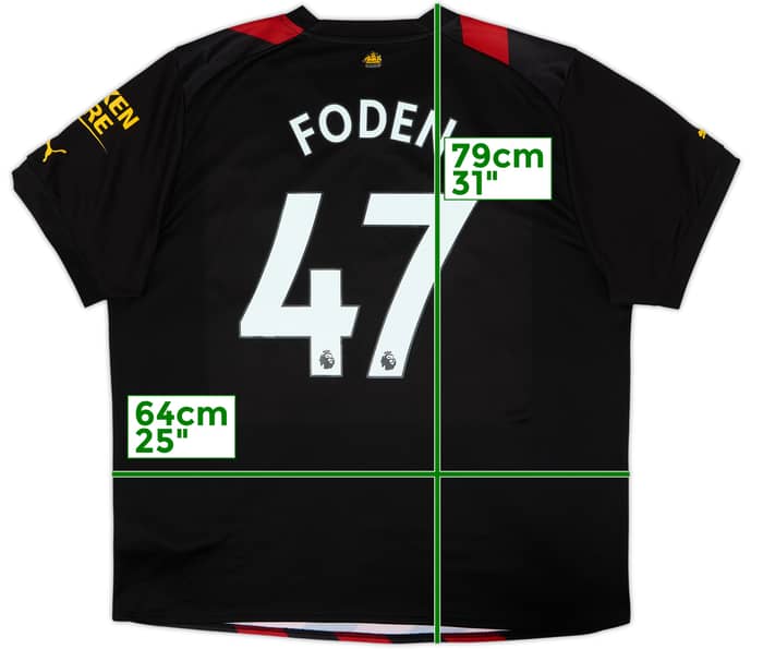 Camiseta de visitante del Manchester City 2022-23 Foden #47 - 6/10 - (XXL)