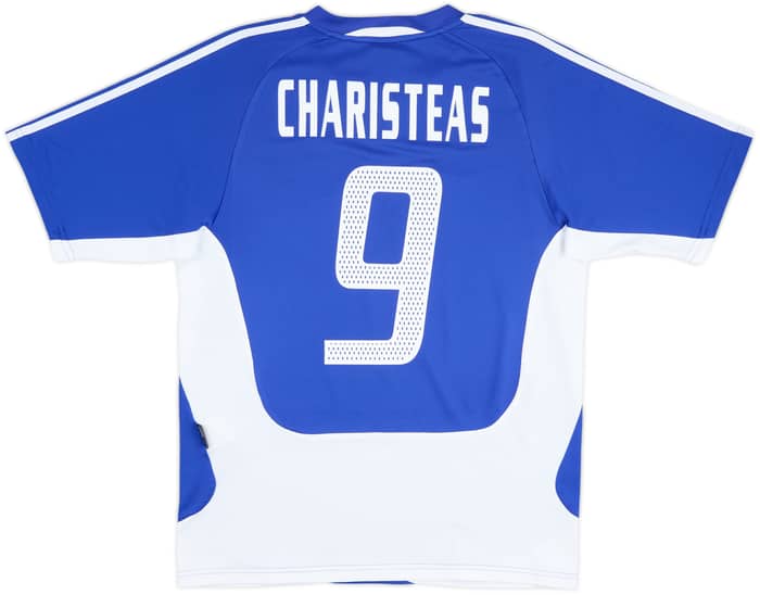 2004-06 Greece Home Shirt Charisteas #9 - 9/10 - (S)