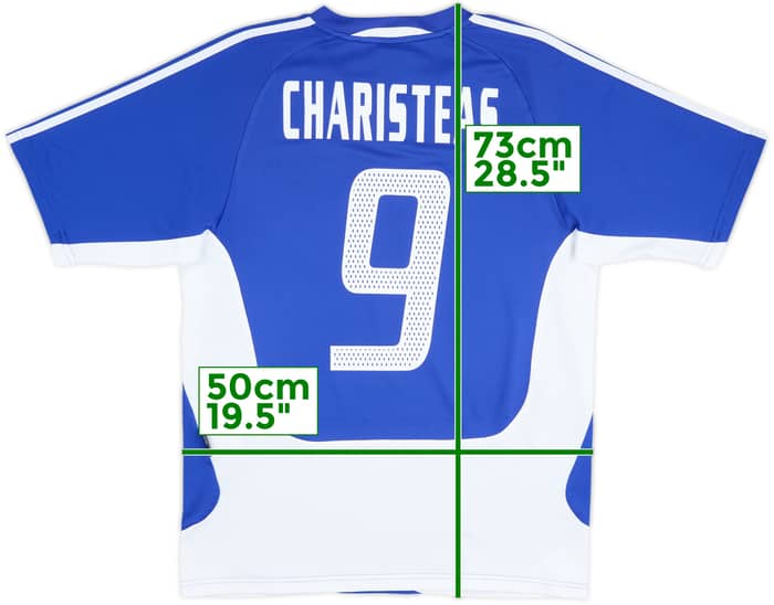 2004-06 Greece Home Shirt Charisteas #9 - 9/10 - (S)