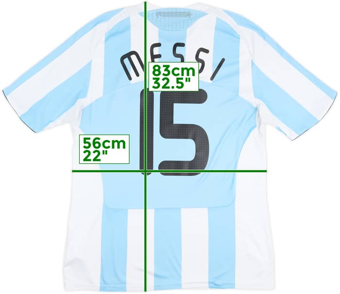 2007-09 Argentina Home Shirt Messi #15 - 5/10 - (XL)