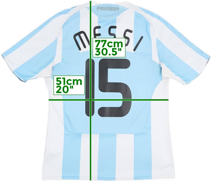 2007-09 Argentina Home Shirt Messi #15 - 6/10 - (L)